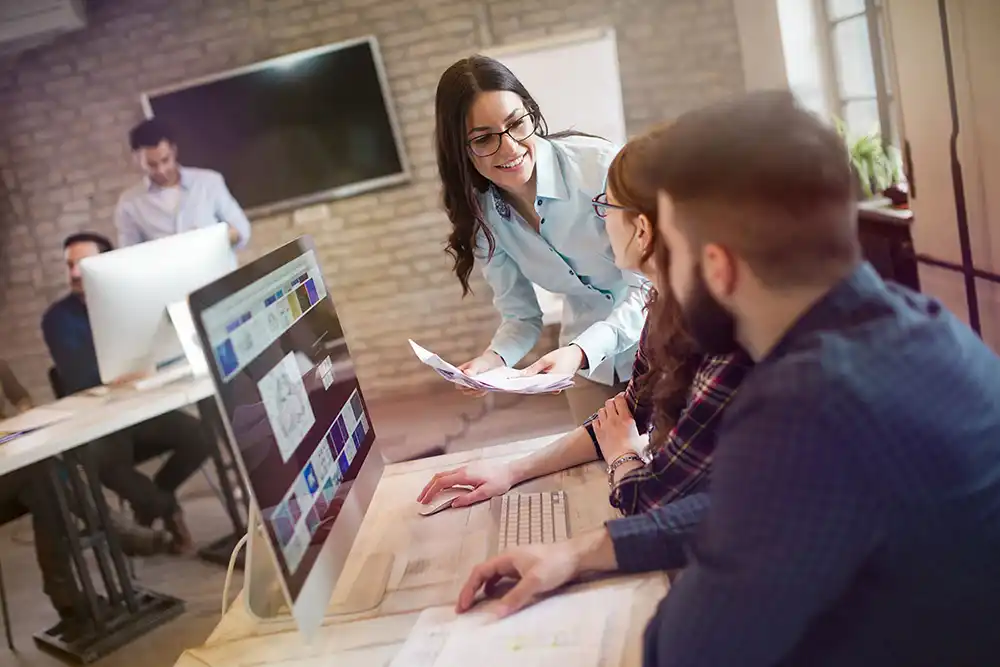 Team reviewing dashboards and KPIs